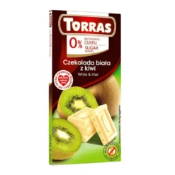 Czekolada biała z kiwi bez dodatku cukru 75g – Torras
