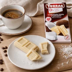 Czekolada biała z kokosem bez dodatku cukru 75g – Torras