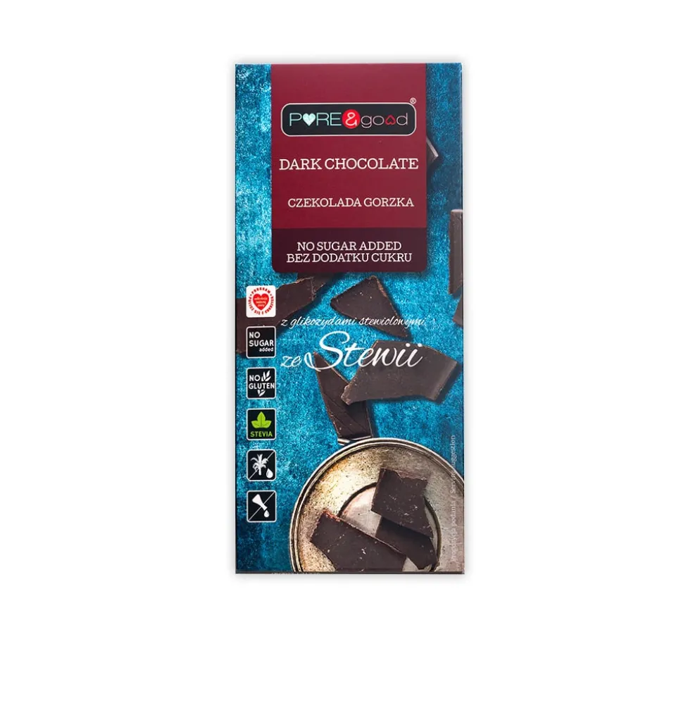 Czekolada gorzka bez cukru 100g – Pure&Good