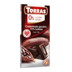 Czekolada gorzka 72% kakao bez dodatku cukru 75g – Torras