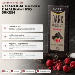 Czekolada Gorzka z Malinami 85g – SUKRIN