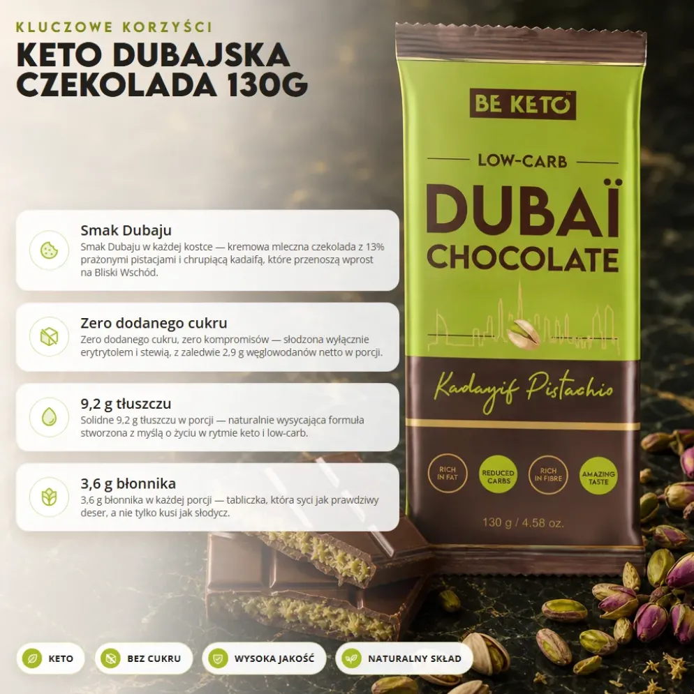 Czekolada Keto – Dubajska 130g – Beketo
