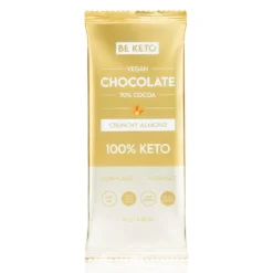 Czekolada Keto Wegańska z Olejem MCT – Chrupiący Migdał 80g – BeKeto