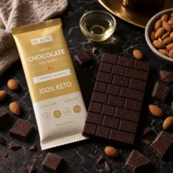 Czekolada Keto Wegańska z Olejem MCT – Chrupiący Migdał 80g – BeKeto