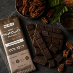 Czekolada Keto Wegańska z Olejem MCT – Orzech Pekan 80g – BeKeto