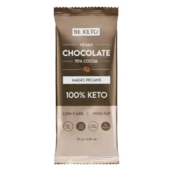 Czekolada Keto Wegańska z Olejem MCT – Orzech Pekan 80g – BeKeto