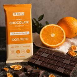 Czekolada Keto Wegańska z Olejem MCT – Słoneczna Pomarańcza 80g – BeKeto