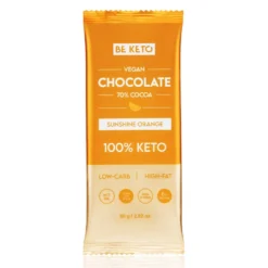 Czekolada Keto Wegańska z Olejem MCT – Słoneczna Pomarańcza 80g – BeKeto