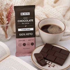 Czekolada Keto Wegańska z Olejem MCT – Ciemna Klasyczna 80g – Beketo