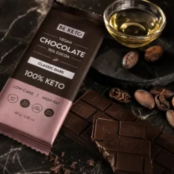Czekolada Keto Wegańska z Olejem MCT – Ciemna Klasyczna 80g – Beketo