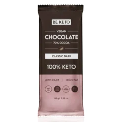 Czekolada Keto Wegańska z Olejem MCT – Ciemna Klasyczna 80g – Beketo