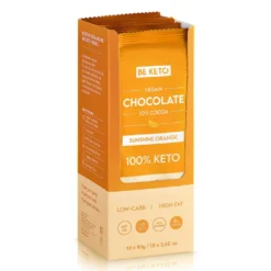 Czekolada Keto Wegańska z Olejem MCT – Słoneczna Pomarańcza Zestaw 10 x 80g – BeKeto