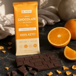 Czekolada Keto Wegańska z Olejem MCT – Słoneczna Pomarańcza Zestaw 10 x 80g – BeKeto