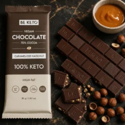 Czekolada Keto Wegańska z Olejem MCT – Karmelizowany Orzech Laskowy Zestaw 10 x 80g – BeKeto