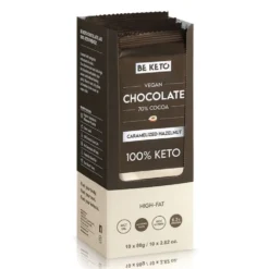 Czekolada Keto Wegańska z Olejem MCT – Karmelizowany Orzech Laskowy Zestaw 10 x 80g – BeKeto