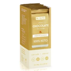 Czekolada Keto Wegańska z Olejem MCT – Chrupiący Migdał Zestaw 10 x 80g – BeKeto