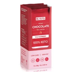 Czekolada Keto Wegańska z Olejem MCT – Dzika Malina Zestaw 10 x 80g – BeKeto