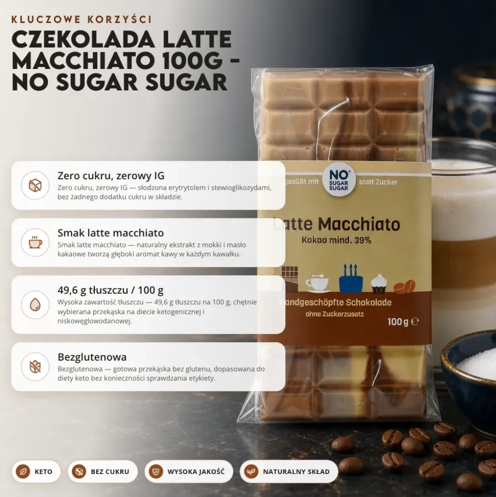 Czekolada Latte Macchiato 100g – No Sugar Sugar