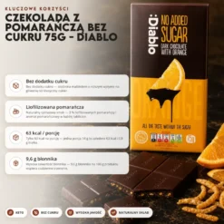 Czekolada z pomarańczą bez cukru 75g – Diablo