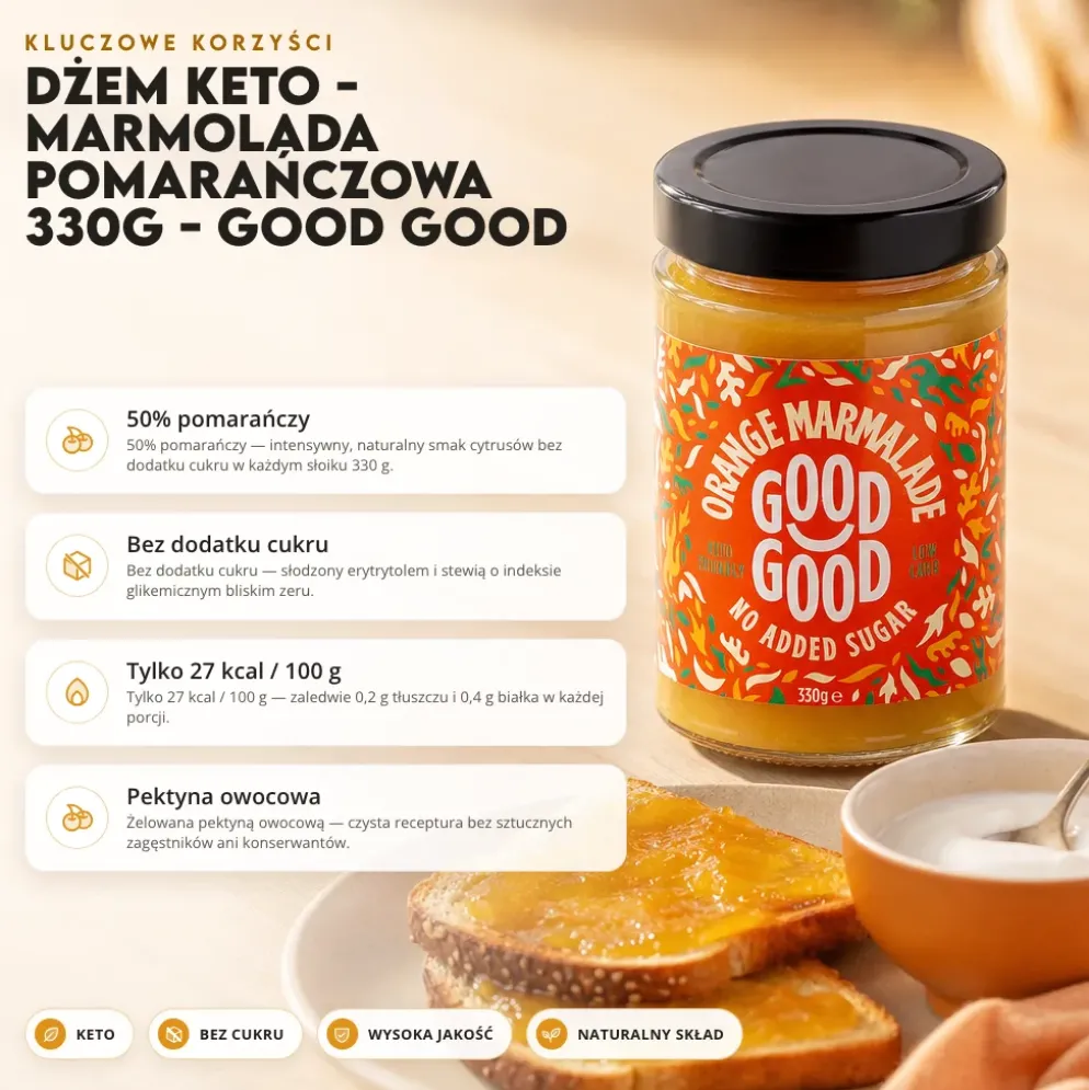 Dżem Keto – Marmolada Pomarańczowa 330g – Good Good