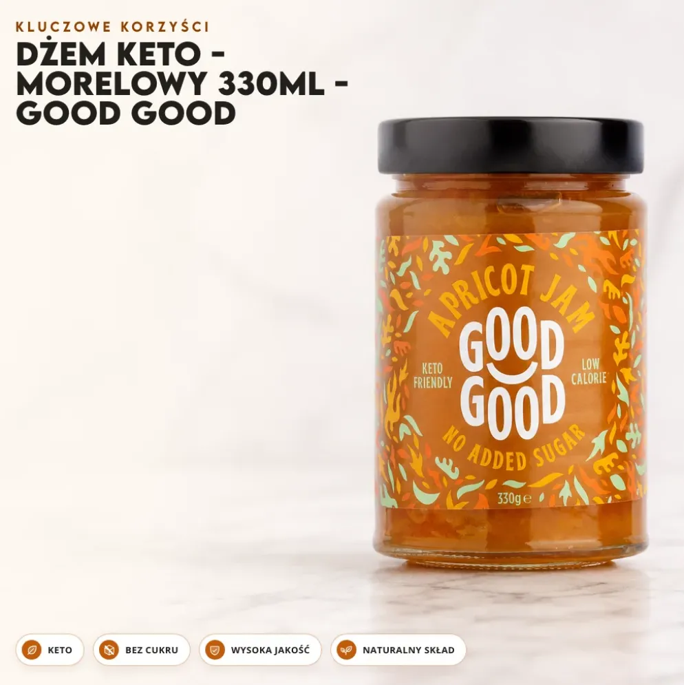 Dżem Keto – Morelowy 330ml – Good Good