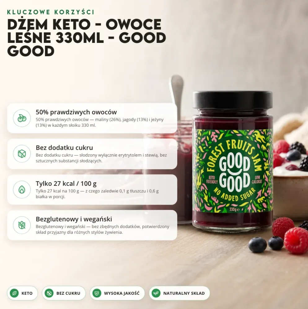 Dżem Keto – Owoce Leśne 330ml – Good Good
