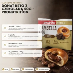 Donat Keto z Czekoladą 50g – Pronutrition