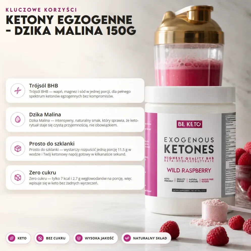 Dzika malina BeKeto – 150g – Ketony Egzogenne