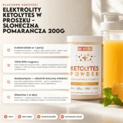 Elektrolity Keto Ketolytes w Proszku – Słoneczna Pomarańcza 200g – BeKeto