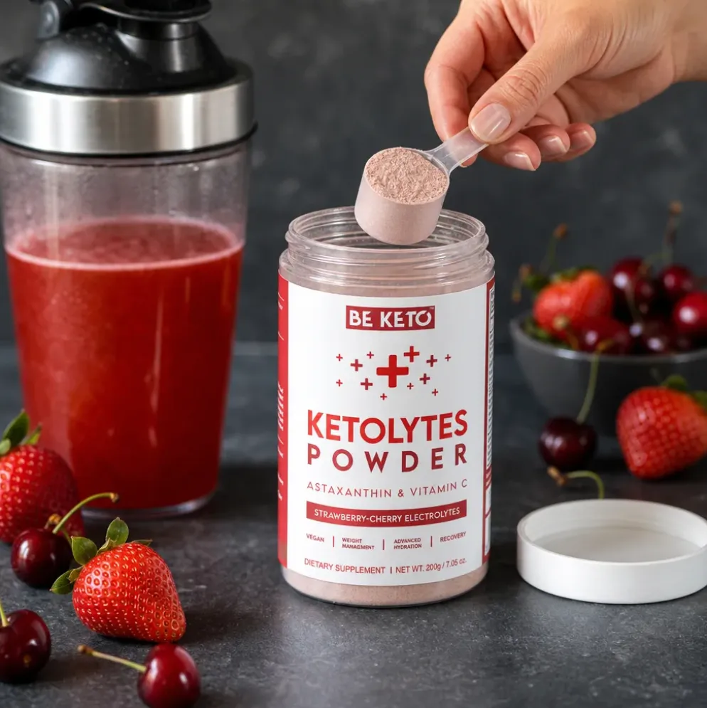 Elektrolity Keto Ketolytes w Proszku – Wiśnia Truskawka 200g – BeKeto
