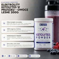 Elektrolity Keto Ketolytes w Proszku – Owoce Leśne 200g – BeKeto