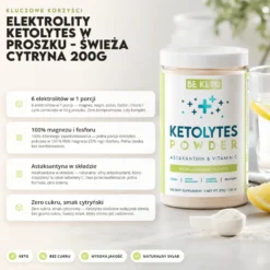 Elektrolity Keto Ketolytes w Proszku – Świeża Cytryna 200g – BeKeto