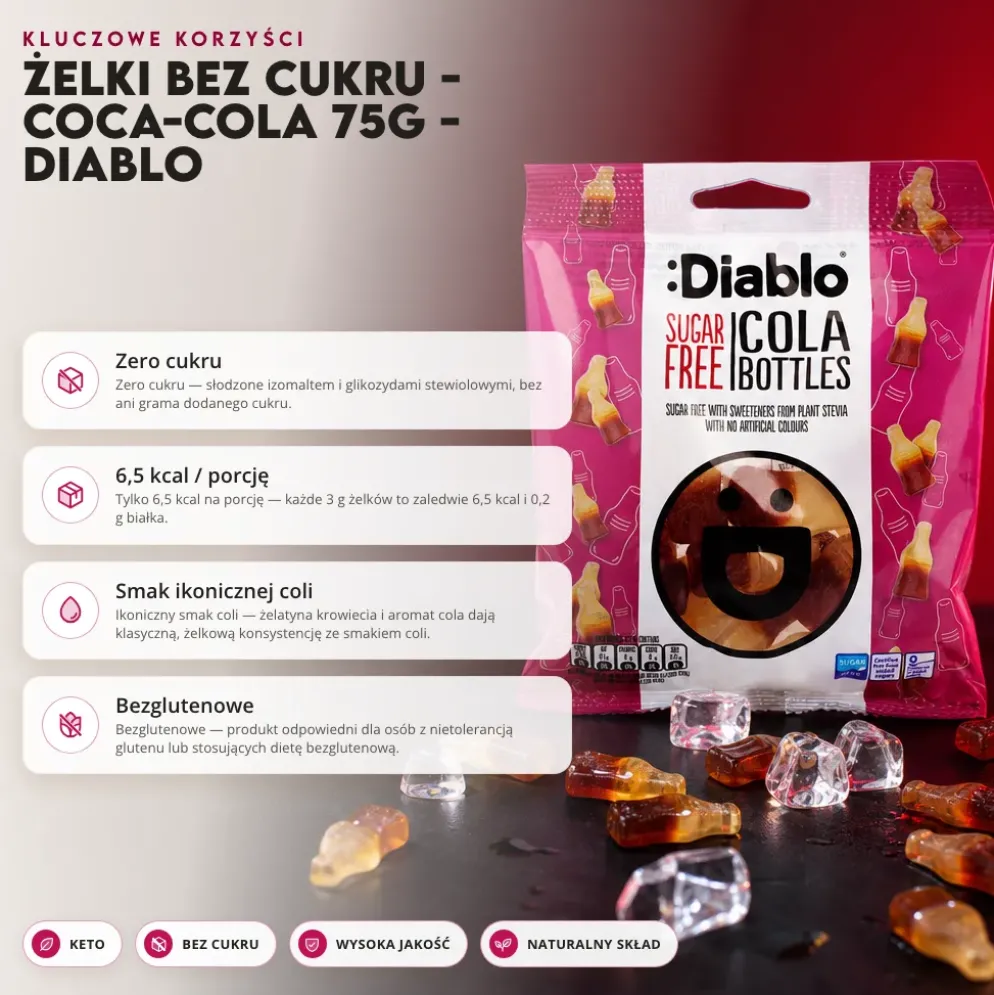 Żelki Bez Cukru – Coca-Cola 75g – Diablo