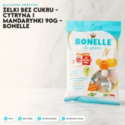 Żelki Bez Cukru – Cytryna i Mandarynki 90g – Bonelle