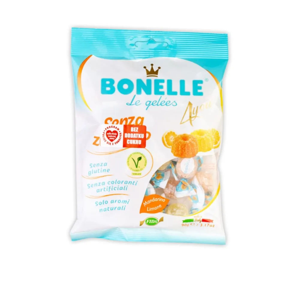 Żelki Bez Cukru – Cytryna i Mandarynki 90g – Bonelle