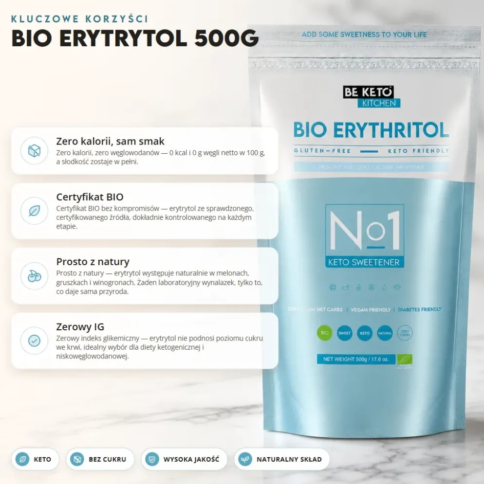 Erytrytol BIO 500g – BeKeto