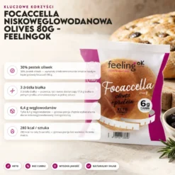 Focaccella Niskowęglowodanowa Olives 80g – FeelingOK