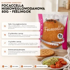 Focaccella Niskowęglowodanowa 80g – FeelingOK