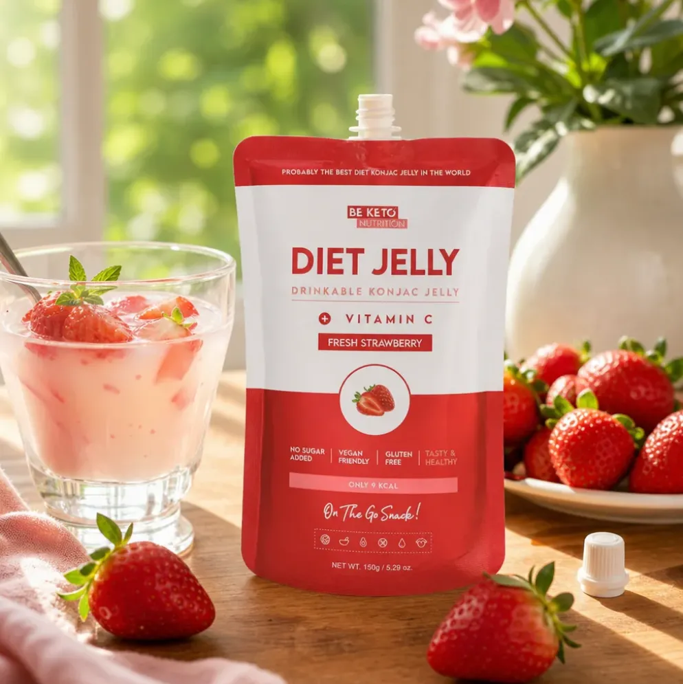 Galaretka Dietetyczna Konjac – Świeża Truskawka 150g – BeKeto