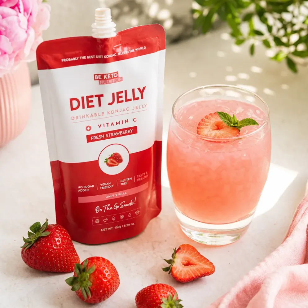 Galaretka Dietetyczna Konjac – Świeża Truskawka 150g – BeKeto