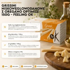 Grissini Niskowęglowodanowe z Oregano Optimize 150g – Feeling OK