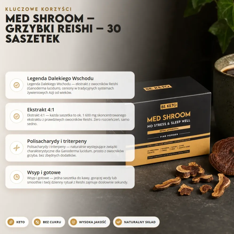 Grzybki Reishi Med Shroom 30 saszetek – Med Shroom