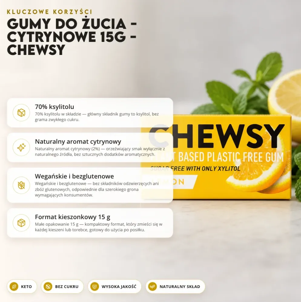 Gumy do Żucia – Cytrynowe 15g – Chewsy