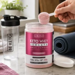 Izolat Białka z Olejem MCT – Dzika Malina 300g – BeKeto