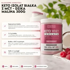 Izolat Białka z Olejem MCT – Dzika Malina 300g – BeKeto