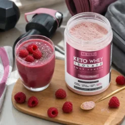 Izolat Białka z Olejem MCT – Dzika Malina 300g – BeKeto
