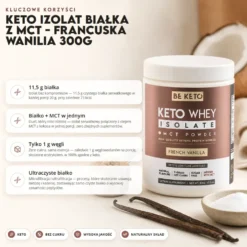 Izolat Białka z Olejem MCT – Francuska Wanilia 300g – BeKeto