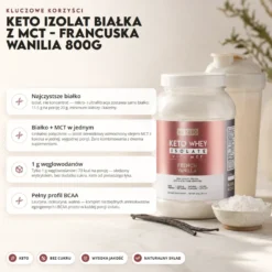 Izolat Białka z Olejem MCT – Francuska Wanilia 800g – BeKeto