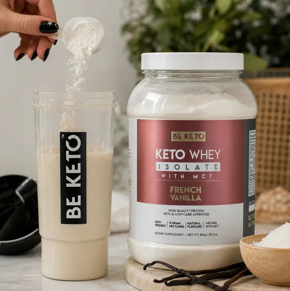 Izolat Białka z Olejem MCT – Francuska Wanilia 800g – BeKeto