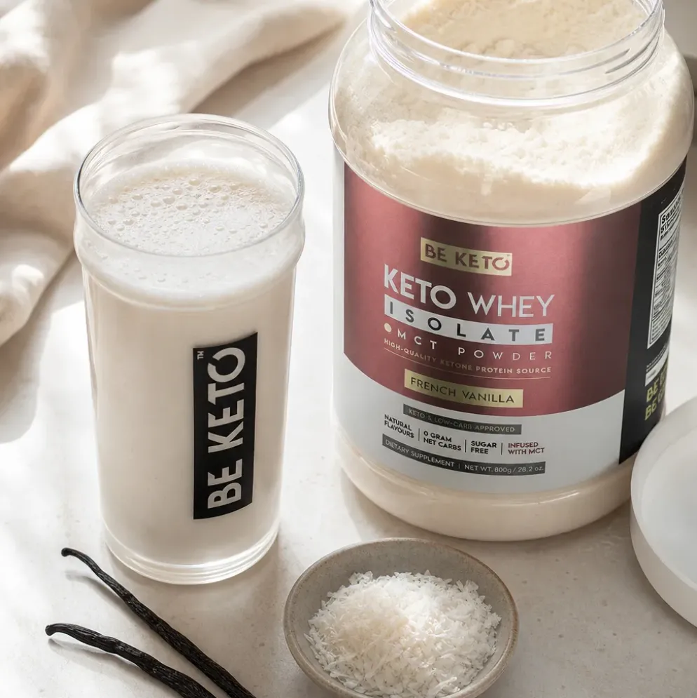 Izolat Białka z Olejem MCT – Francuska Wanilia 800g – BeKeto